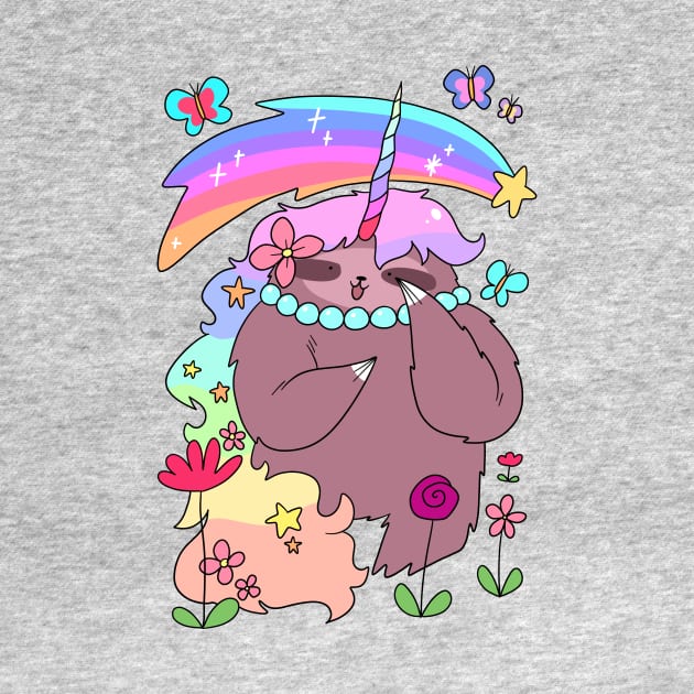 Rainbow Unicorn Sloth by saradaboru